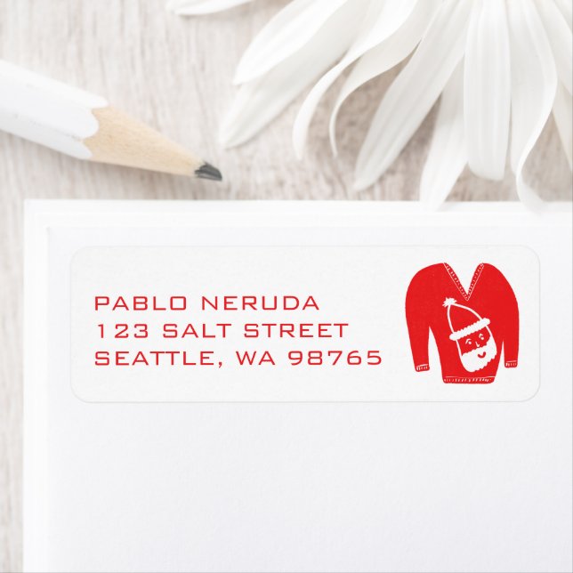 Ugly Christmas Sweater Xmas CUSTOM Mailing Address (Insitu)
