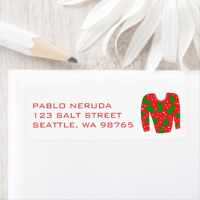 Ugly Christmas Sweater Xmas CUSTOM Mailing Address (Insitu)