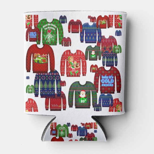 ugly christmas sweaters can cooler (Front)