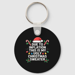 Ugly Christmas Sweaters Funny Due To Inflation Keychain
