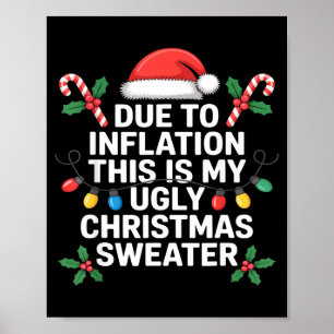 Ugly Christmas Sweaters Funny Due To Inflation  Poster