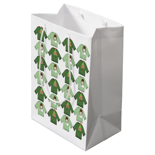 Ugly Christmas Sweaters Green  Gift Bags (Back Angled)