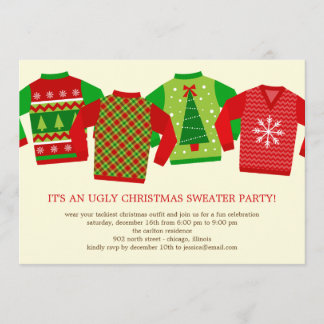 Ugly Christmas Sweaters Holiday Party Invitation