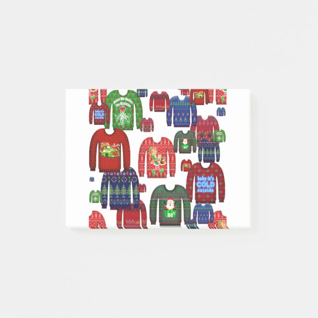 ugly christmas sweaters post-it notes (Front)