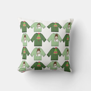 Ugly Christmas Sweaters Throw Pillow,  Pillow