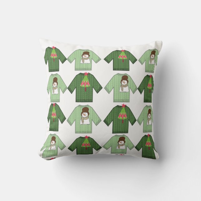 Ugly Christmas Sweaters Throw Pillow,  Pillow (Front)