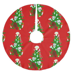 ugly christmas tree skull coffin brushed polyester tree skirt