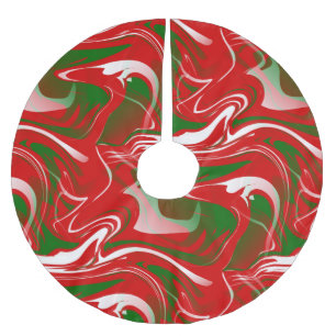 ugly christmas trippy marble swirl print brushed polyester tree skirt