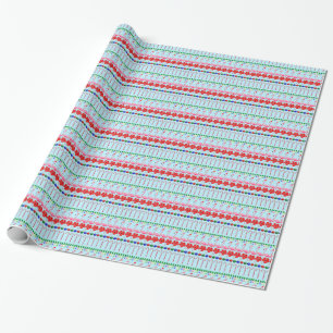Ugly Christmas Tropical Pink Flamingos on Light Bl Wrapping Paper