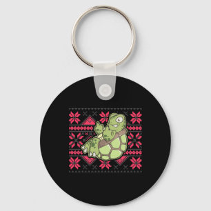 Ugly Christmas Turtle Middle Finger Off Funny Sarc Keychain