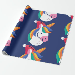 ugly christmas unicorn santa claus  wrapping paper