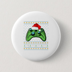 Ugly Christmas Video Game Controller Ch 2 Inch Round Button