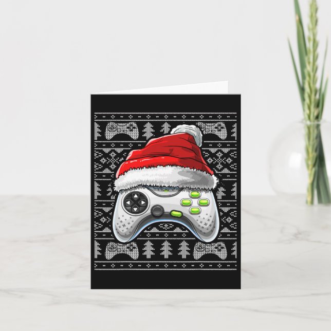 Ugly Christmas Video Game Controller Christmas Gam Card (Front)