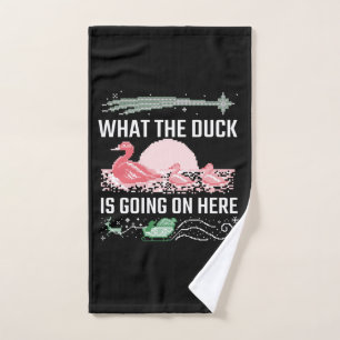 Ugly Christmas - What The Duck Is Going On Here Hand Towel