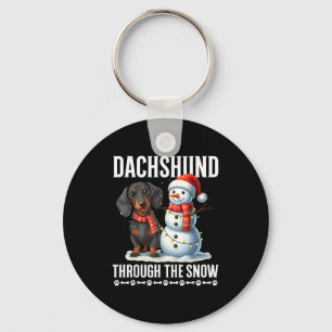 Ugly Dachshund Christmasthrough The Snow Gift Chri Keychain