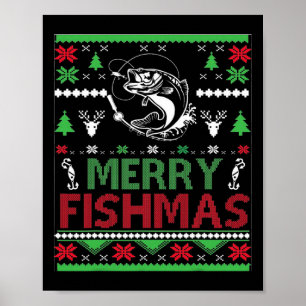Ugly Fishing Christmas B Fish Apparel Poster