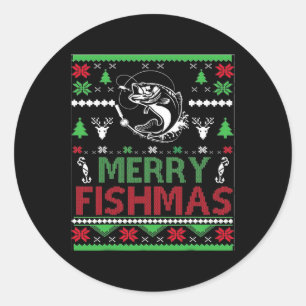 Ugly Fishing Christmas Byb Fish Apparel Classic Round Sticker