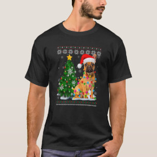 Ugly French Bulldog Dog Santa Hat Christmas Tree L T-Shirt