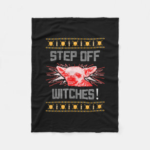 Ugly Halloween Sweater Chihuahua Step Off Witches Fleece Blanket