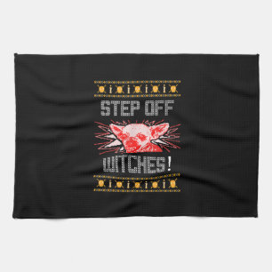 Ugly Halloween Sweater Chihuahua Step Off Witches Kitchen Towel