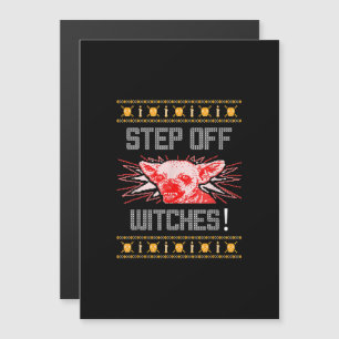 Ugly Halloween Sweater Chihuahua Step Off Witches Magnetic Invitation