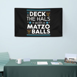 Ugly Hanukkah Deck Hall With Matzo Ball Chanukah  Banner