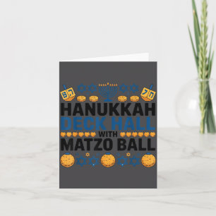 Ugly Hanukkah Deck Hall With Matzo Ball Chanukah Card