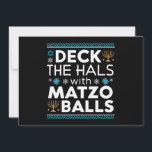 Ugly Hanukkah Deck Hall With Matzo Ball Chanukah  Invitation<br><div class="desc">Ugly Hanukkah Deck Hall With Matzo Ball Chanukah Jewish Gift</div>