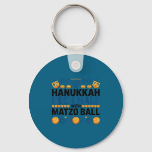 Ugly Hanukkah Deck Hall With Matzo Ball Chanukah Keychain
