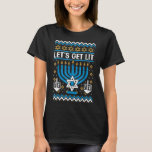 Ugly Hanukkah Let's Get Lit Menorah Pajama Family  T-Shirt<br><div class="desc">Ugly Hanukkah Let's Get Lit Menorah Pajama Family Matching</div>