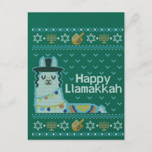 Ugly Hanukkah Llama Llamakkah Postcard