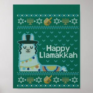 Ugly Hanukkah Llama Llamakkah Poster