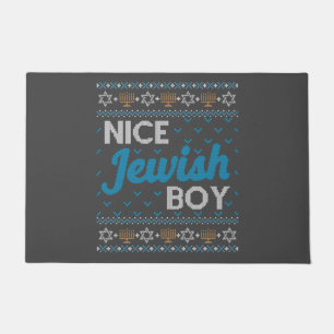 Ugly Hanukkah Nice Jewish Boy Matching Doormat