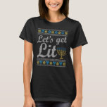 Ugly Hanukkah Sweater Lets Get Lit Menorah Jewish<br><div class="desc">Ugly Hanukkah Sweater Lets Get Lit Menorah Jewish</div>
