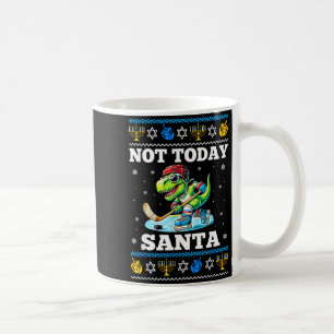 Ugly Hanukkah Sweater Not Today Santa Dinosaur Hoc Coffee Mug