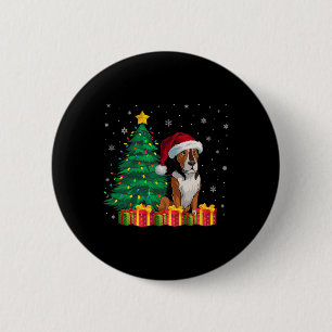 Ugly Heeler Santa Hat Christmas Lights Dog Lover X 2 Inch Round Button
