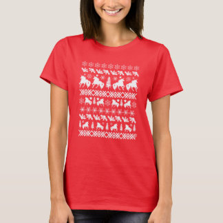 Ugly Holiday Christmas Unicorns - White Ink T-Shirt