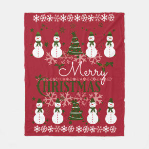 Ugly Holiday Sweater Merry Christmas Fleece Blanket