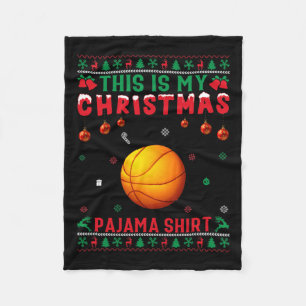Ugly Holiday This Is My Volleyball Player Christma Fleece Blanket