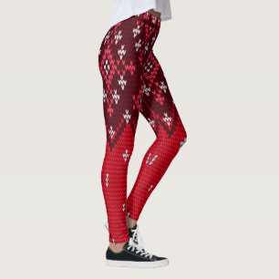 Ugly Holidays Sweater Folk Pattern Leggings
