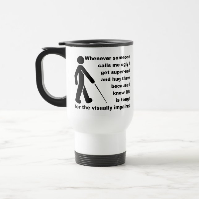 Ugly Hug Funny Travel Mug (Left)