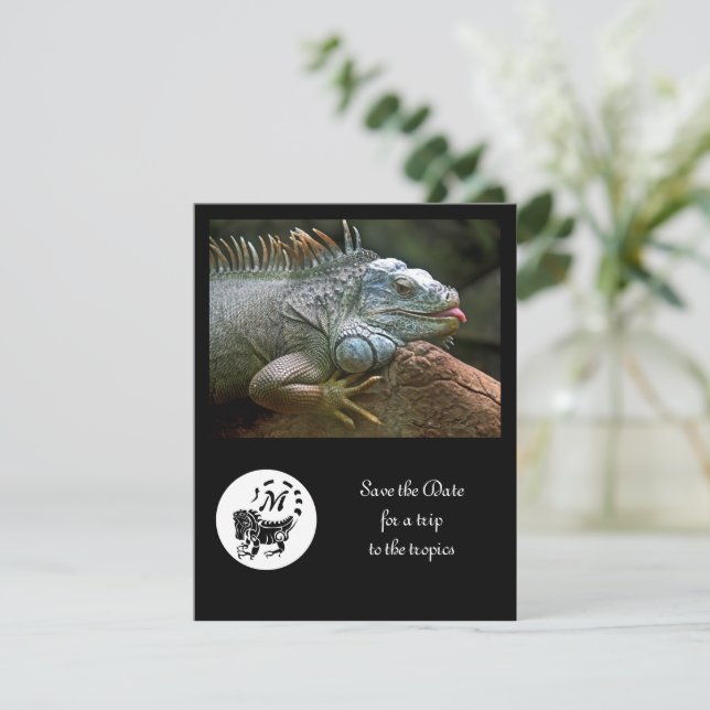 Ugly Iguana Silhouette Photo Play Date Invitation (Standing Front)