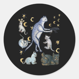 Ugly Medieval Cats  Classic Round Sticker