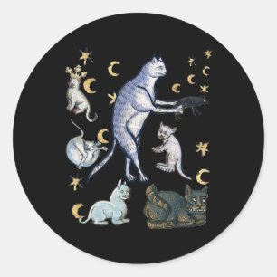 Ugly Medieval Cats  Classic Round Sticker