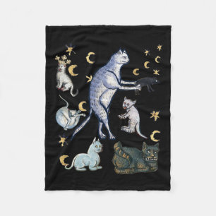 Ugly Medieval Cats  Fleece Blanket