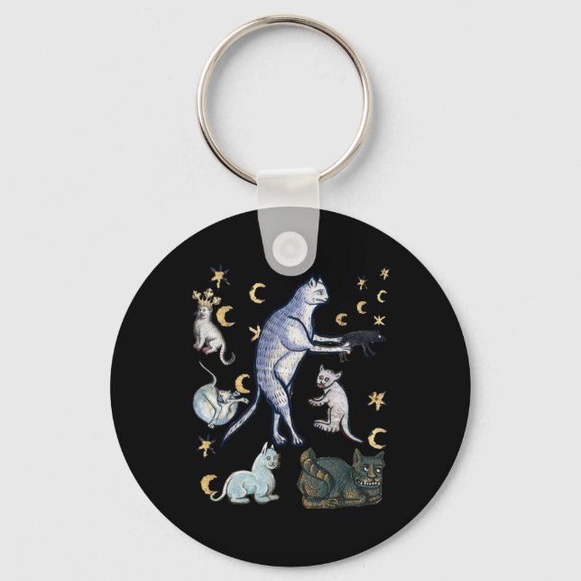 Ugly Medieval Cats  Keychain (Front)