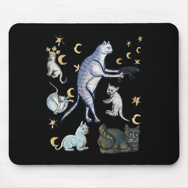 Ugly Medieval Cats  Mouse Pad (Front)