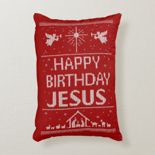 Ugly Merry Christmas Sweater Christian Religious Accent Pillow