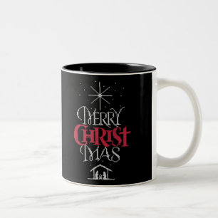 Ugly Merry CHRISTmas Sweater Elegant Christian Two-Tone Coffee Mug