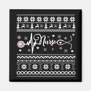 Ugly Merry Christmas sweater heartbeat Magnet